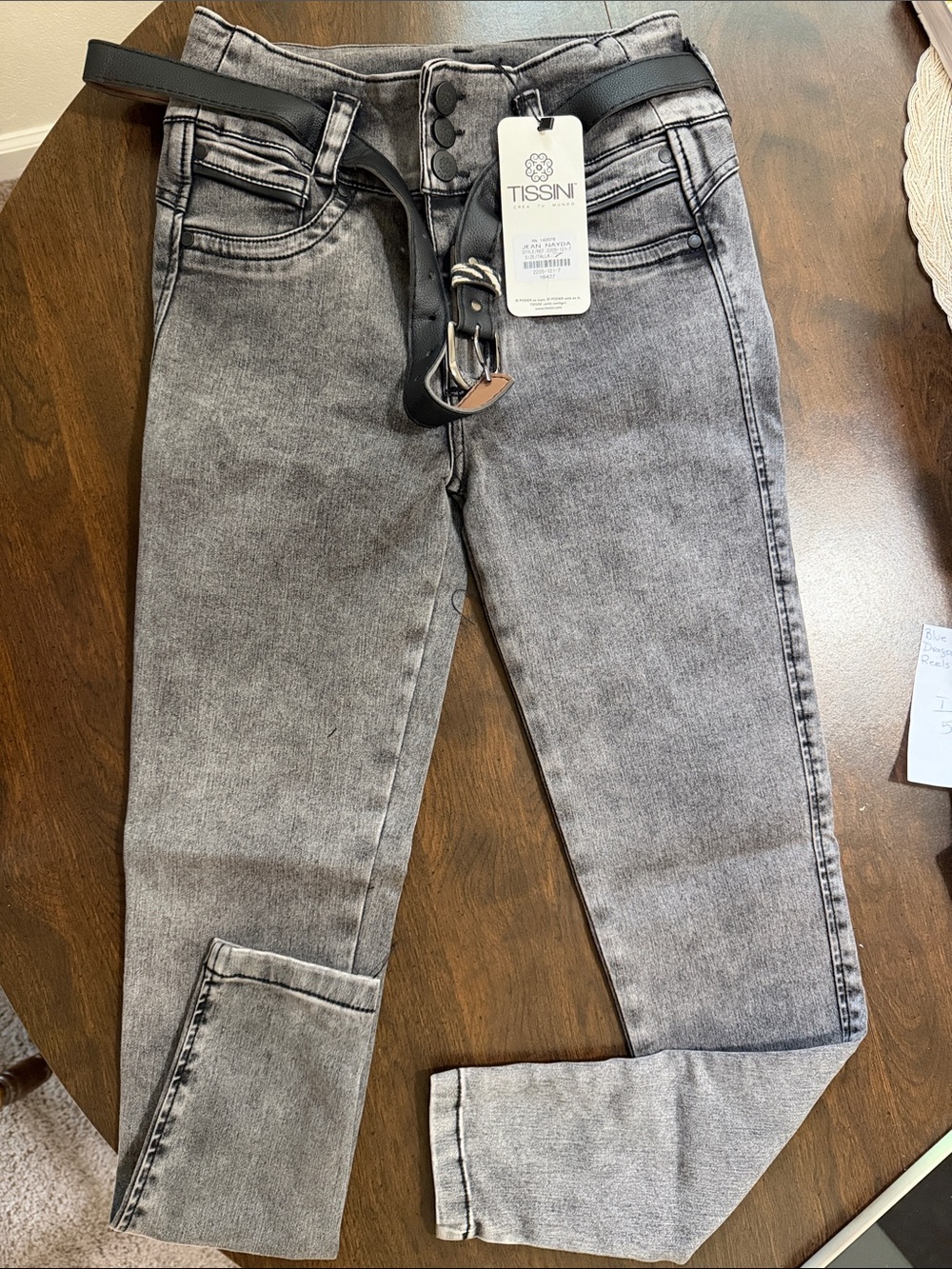 TISSINI High-Rise Grey Washed Skinny Jeans